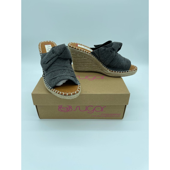 Sugar Womens Hundreds Espadrilles Sandals Beige Open Toe Knot Slip On 8.5 M New - Picture 9 of 11